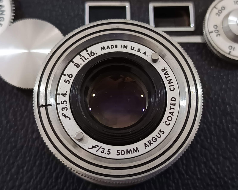 Argus C3 Lens ARGUS COATED CINTAR f/3.5 50MM MADE IN U.S.A.